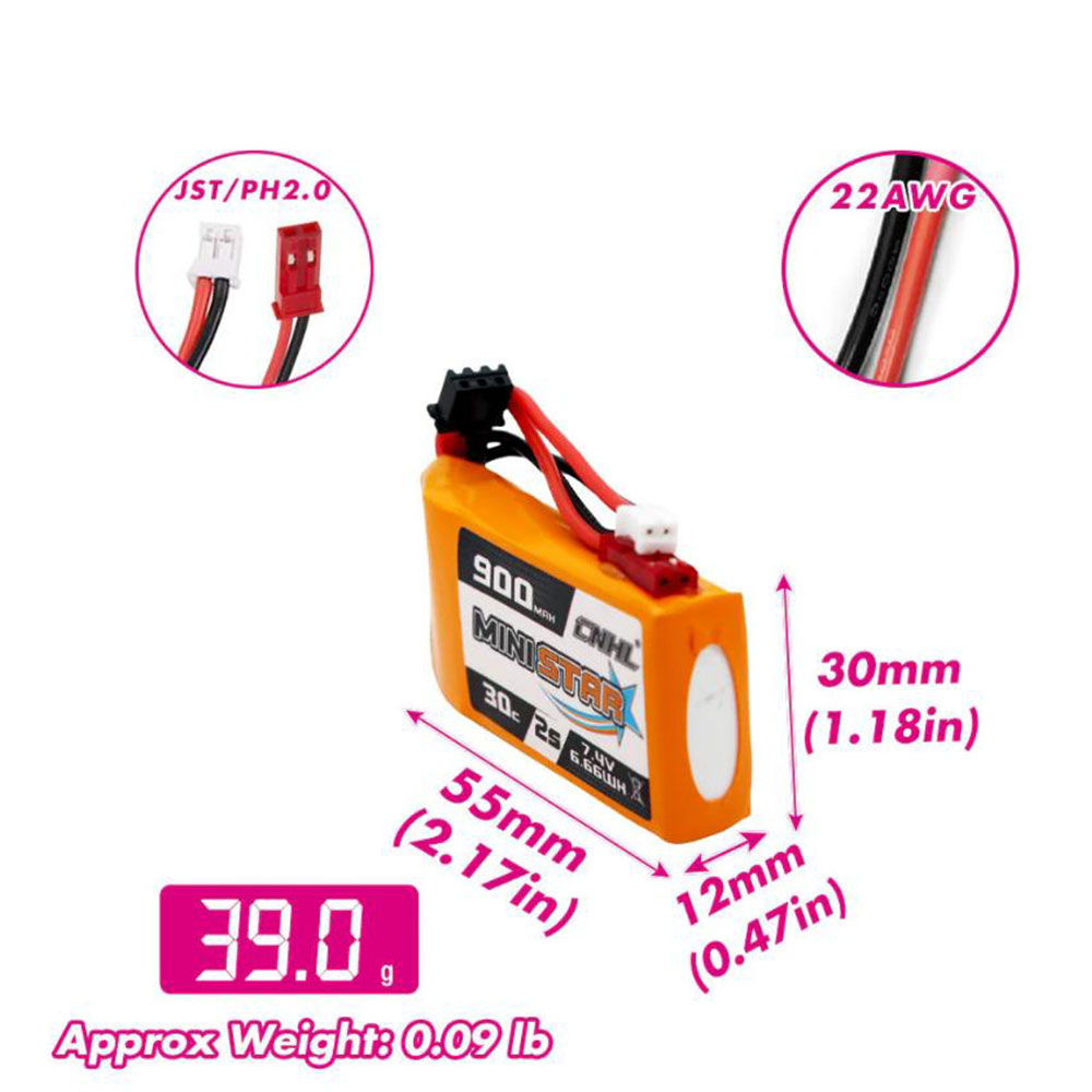 CNHL MiniStar Lipo Battery 2S  - Micro Fpv Quad recension och pris